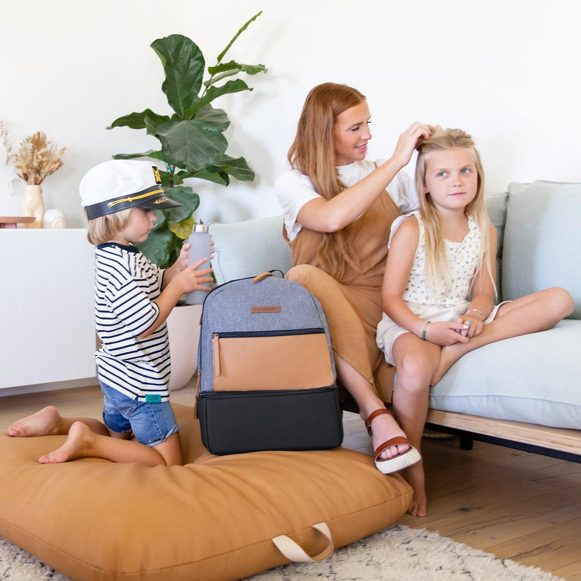 Axis Backpack in Graphite/Camel - Image 5