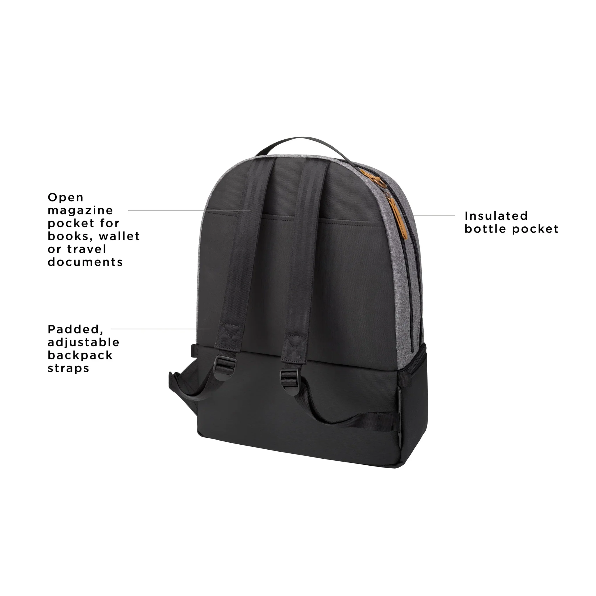 Axis Backpack in Graphite/Camel - Image 6