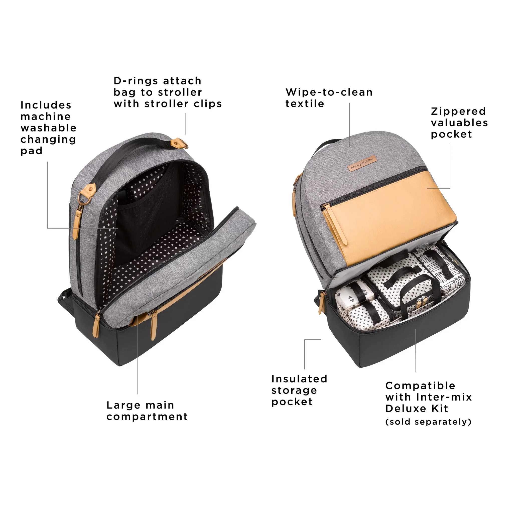 Axis Backpack in Graphite/Camel - Image 7