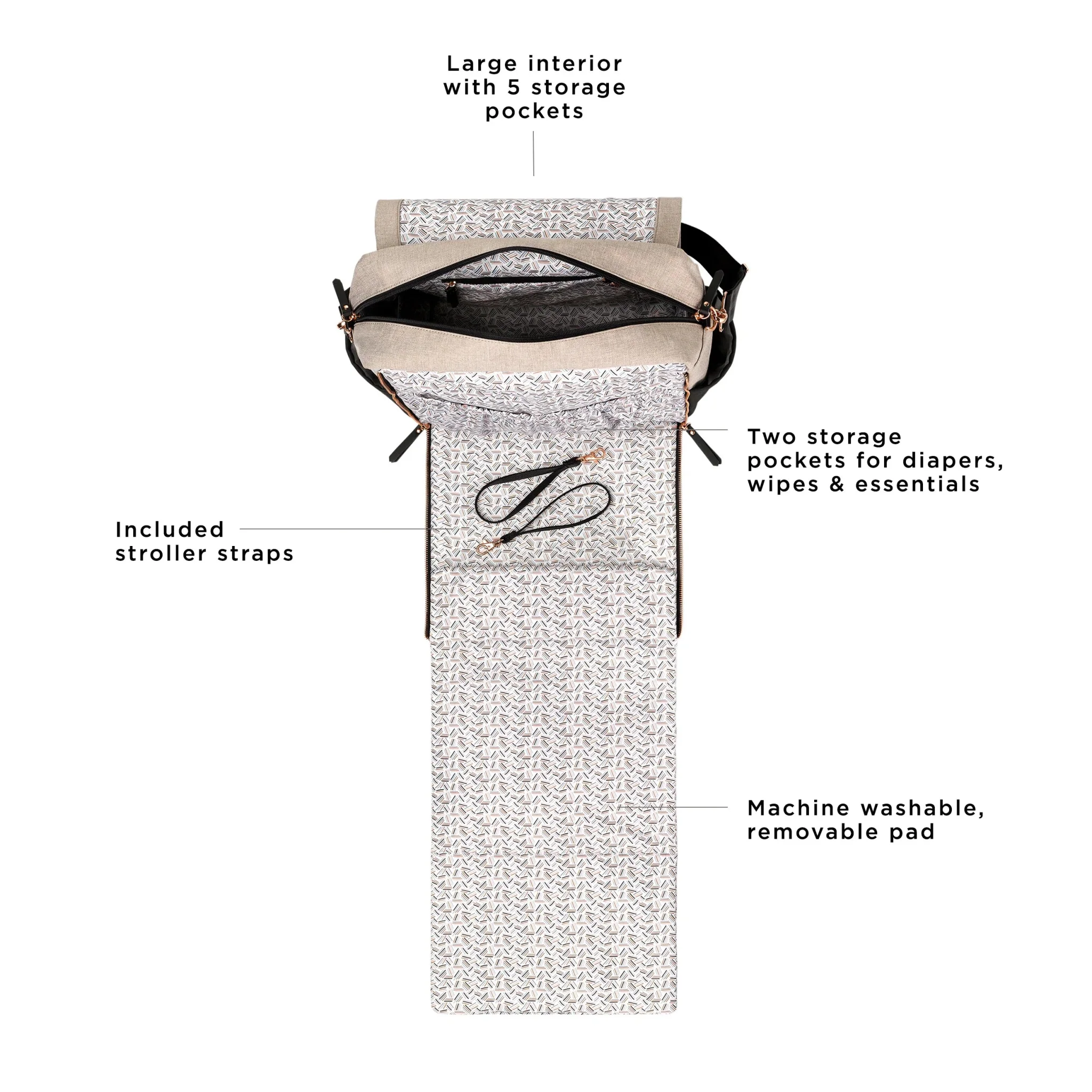 Boxy Backpack in Black/Sand - Image 3