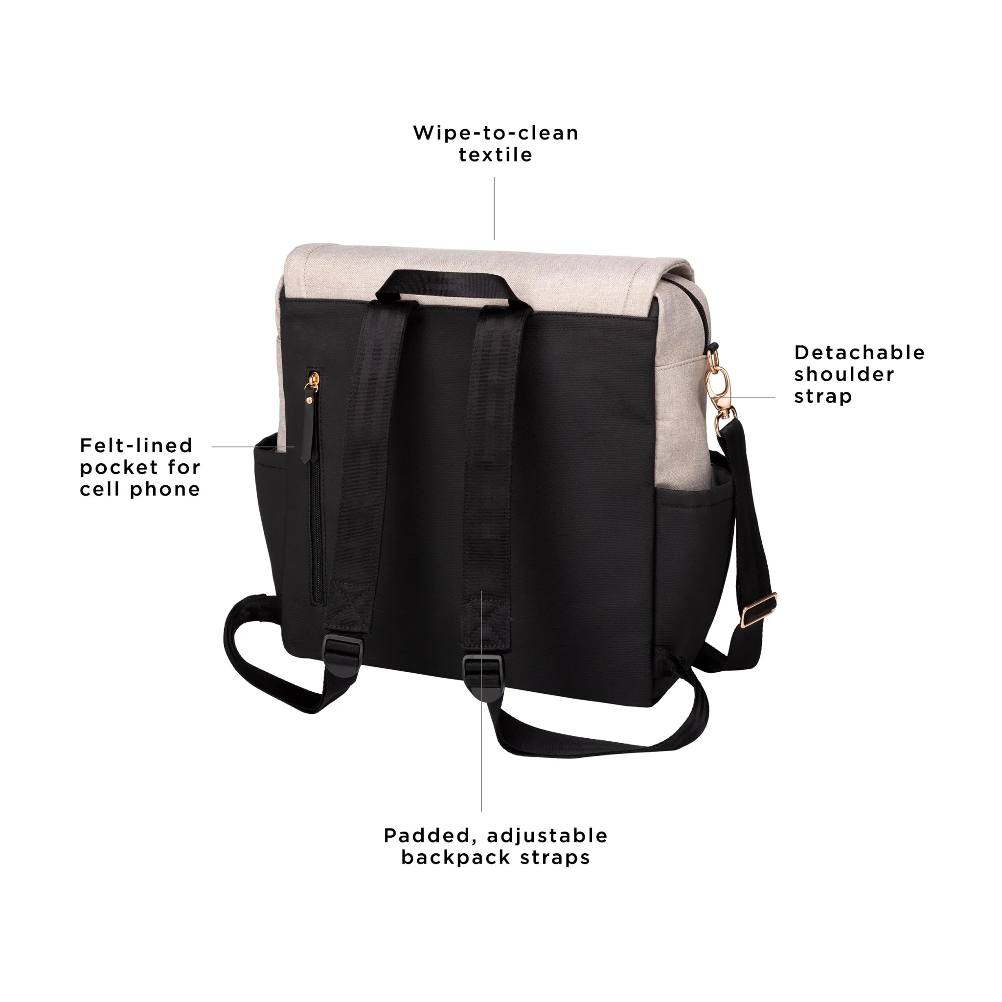 Boxy Backpack in Black/Sand - Image 4