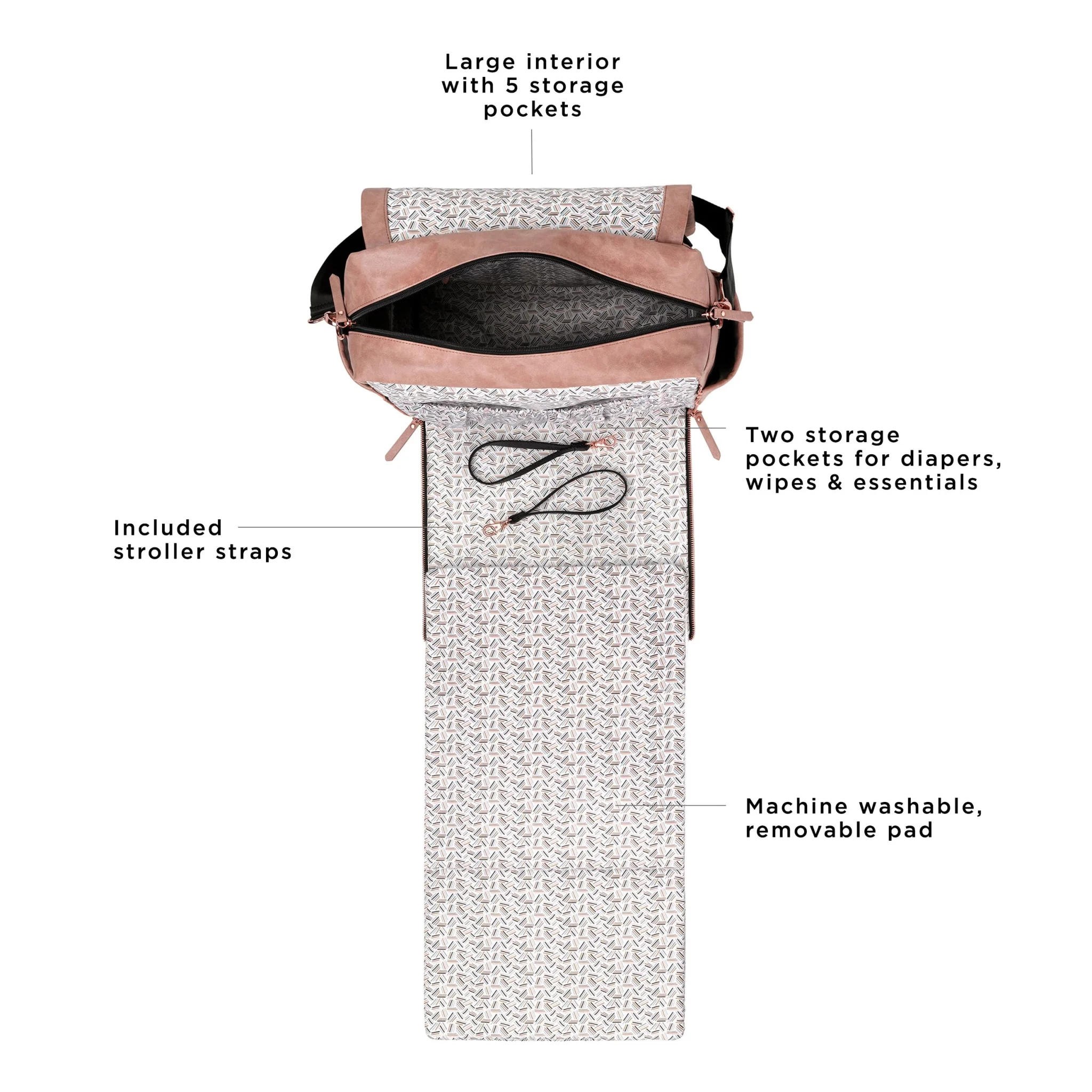 Boxy Backpack in Dusty Rose Matte Leatherette - Image 3