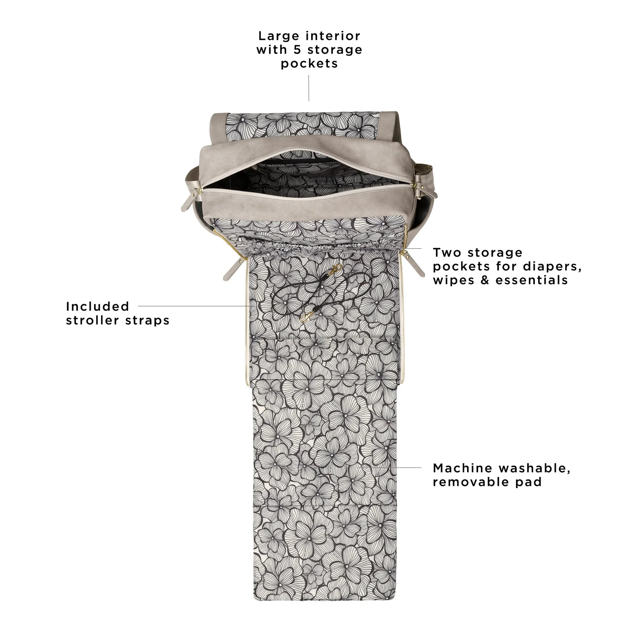 Boxy Backpack in Grey Matte Leatherette - Image 3