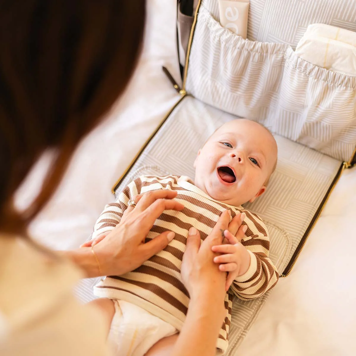 Boxy Backpack in Saddle & Accessory Bundle - Image 3