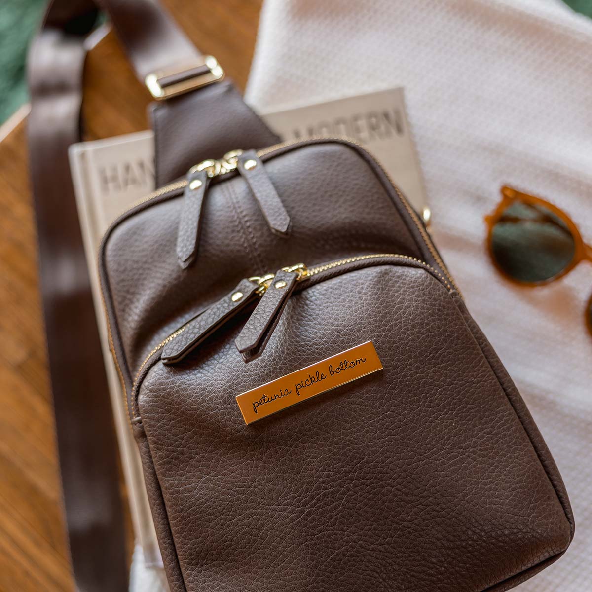 Boxy Backpack in Saddle & Accessory Bundle - Image 7