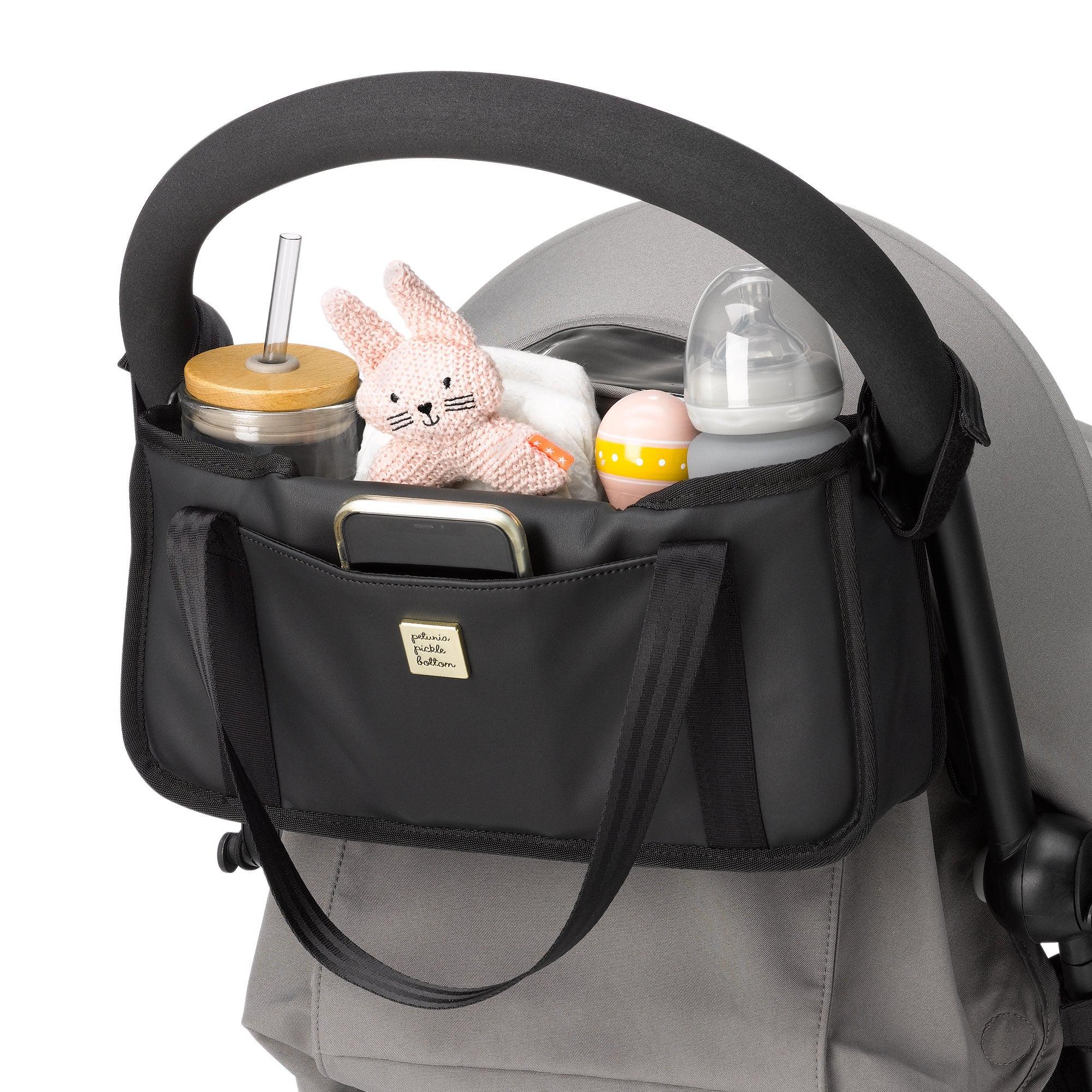 Wander Stroller Caddy in Black Matte Leatherette - Image 4